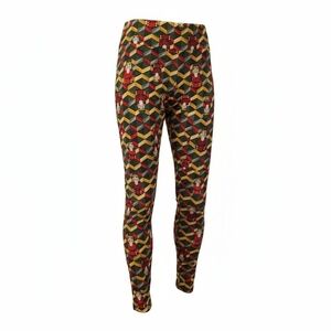LuLaRoe Whimsical Toy Soldier Leggings with Red and Green Geometric Pattern